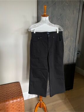 J. Crew Black Wide-Leg Crop Jeans